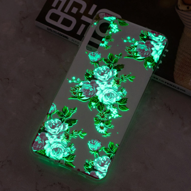 Luminous Rosa Multiflora Flower Pattern Shockproof TPU Protective Case for Galaxy A7 (2018)