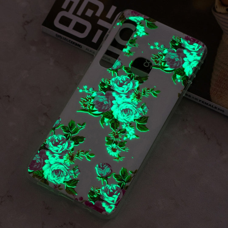 Luminous Rosa Multiflora Flower Pattern Shockproof TPU Protective Case for Galaxy A9 (2018) / A9s