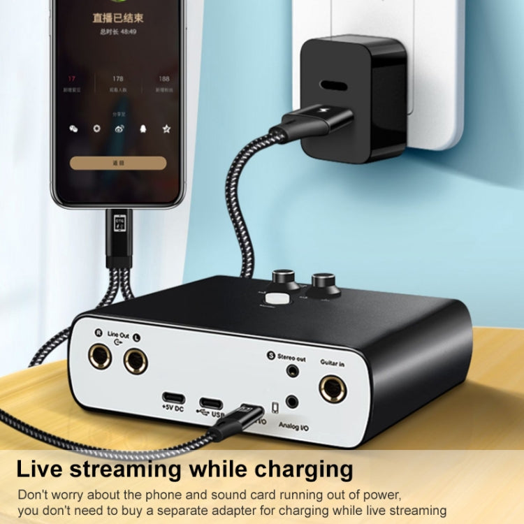 A02-CU Type-C / USB-C to Type-C / USB-C + USB OTG Nylon Braid Charging Cable, Length: 1.5m+1.2m