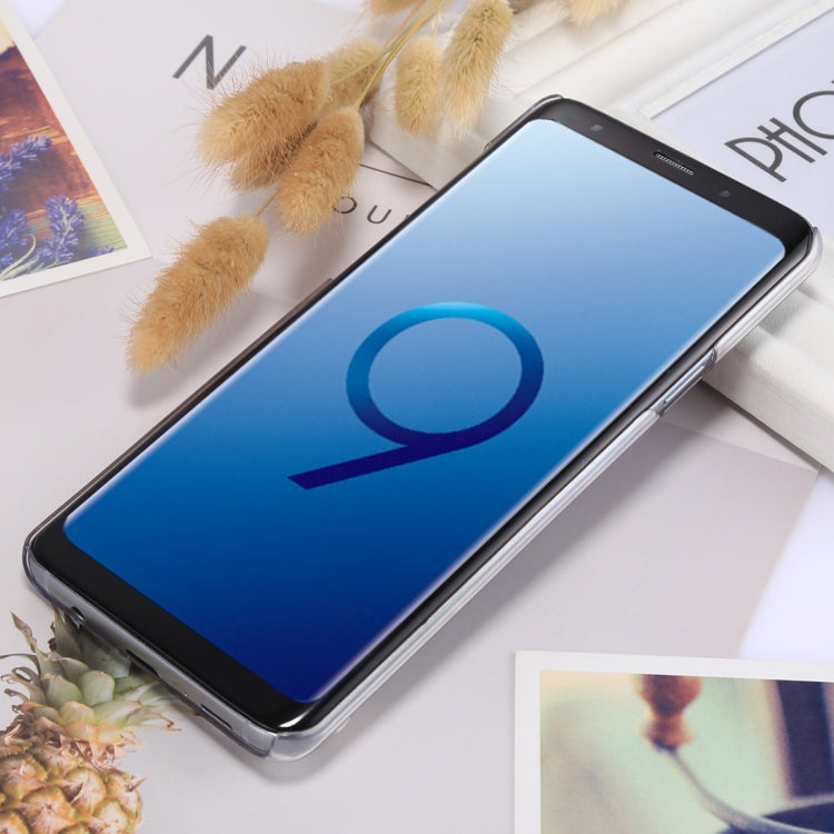 For Galaxy S9+ Butterfly Diamond Pattern PC Shockproof Transparent Protective Back Cover Case