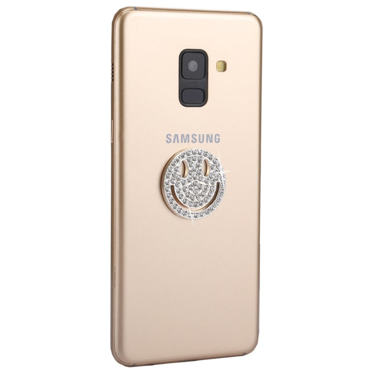 Metal Diamonds Phone Smiling Face Stick, For iPhone, Galaxy, Sony, Lenovo, HTC, Huawei, and other Smartphones