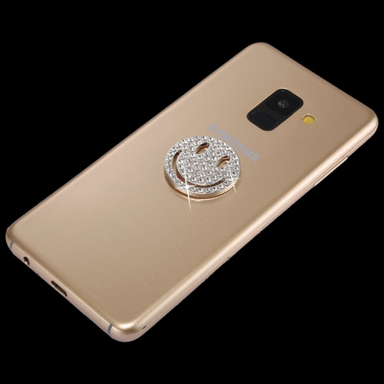Metal Diamonds Phone Smiling Face Stick, For iPhone, Galaxy, Sony, Lenovo, HTC, Huawei, and other Smartphones