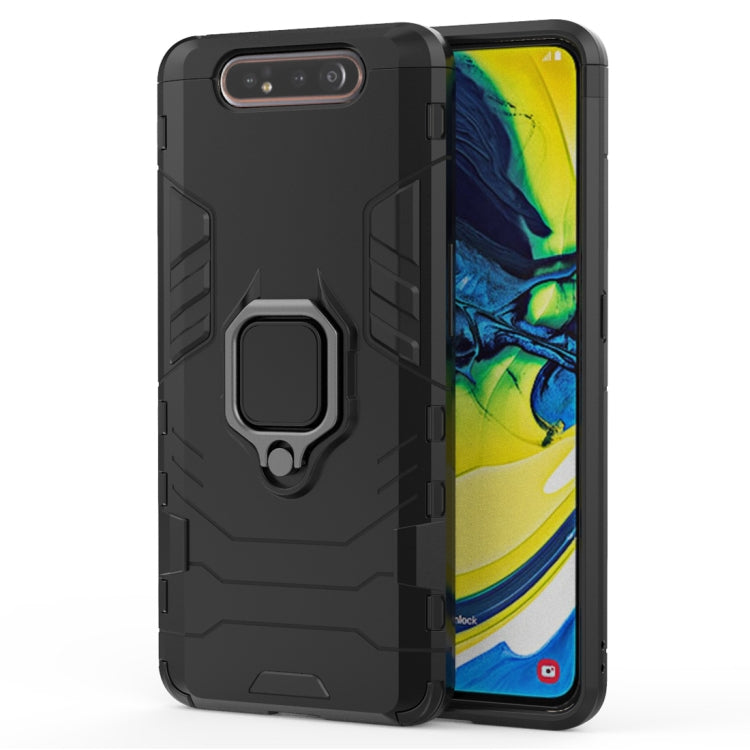 PC + TPU Shockproof Protective Case for Galaxy A80 / A90, with Magnetic Ring Holder