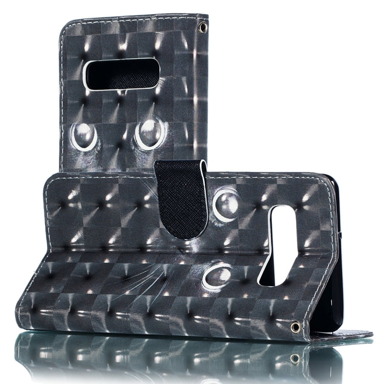 3D Black Eyes Pattern Horizontal Flip PU Leather Case for Galaxy S10+, with Holder & Card Slots & Wallet & Photo Frame