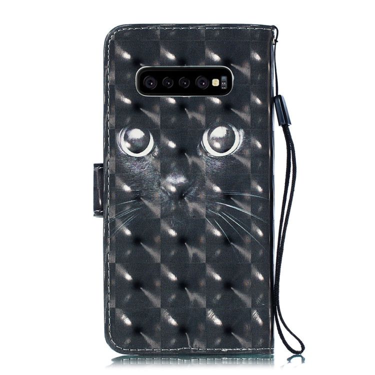 3D Black Eyes Pattern Horizontal Flip PU Leather Case for Galaxy S10+, with Holder & Card Slots & Wallet & Photo Frame