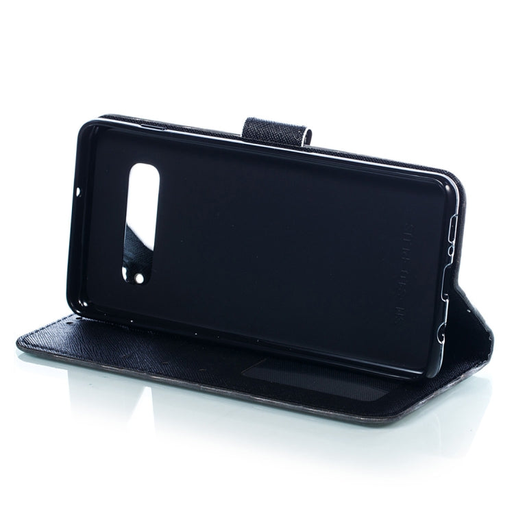 3D Black Eyes Pattern Horizontal Flip PU Leather Case for Galaxy S10+, with Holder & Card Slots & Wallet & Photo Frame