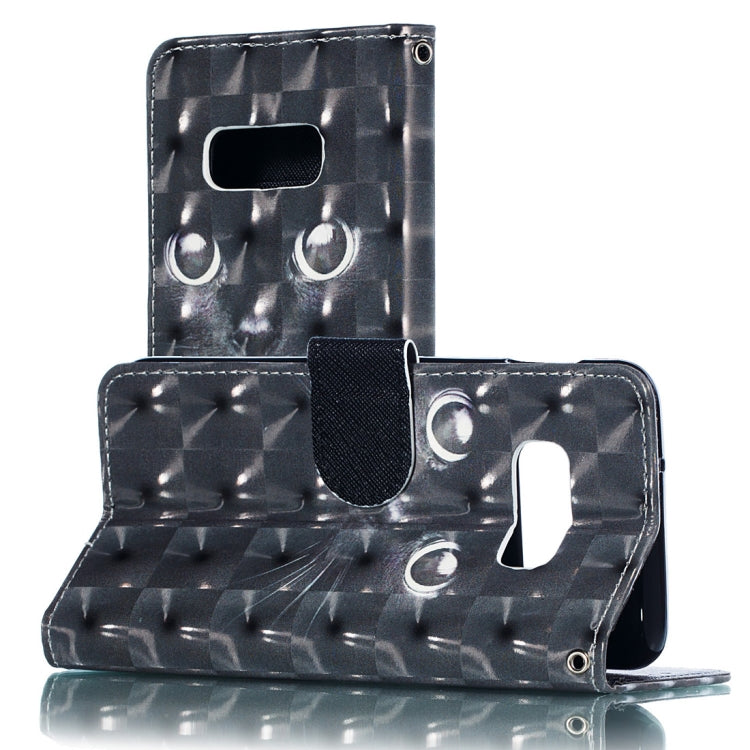 3D Black Eyes Pattern Horizontal Flip PU Leather Case for Galaxy S10e, with Holder & Card Slots & Wallet & Photo Frame