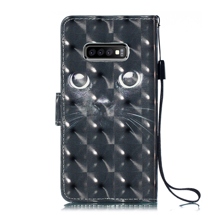 3D Black Eyes Pattern Horizontal Flip PU Leather Case for Galaxy S10e, with Holder & Card Slots & Wallet & Photo Frame