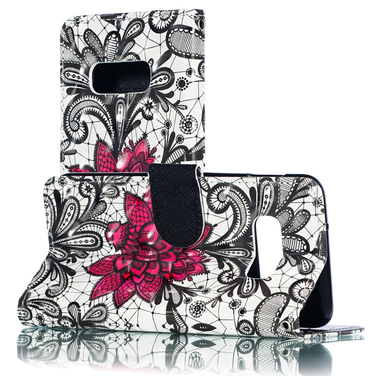 3D Lace Flower Pattern Horizontal Flip PU Leather Case for Galaxy S10e, with Holder & Card Slots & Wallet & Photo Frame