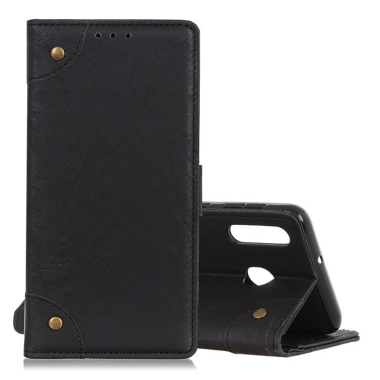 Copper Buckle Retro Crazy Horse Texture Horizontal Flip Leather Case for Galaxy M30/A40S, with Holder & Card Slots & Photo Frame