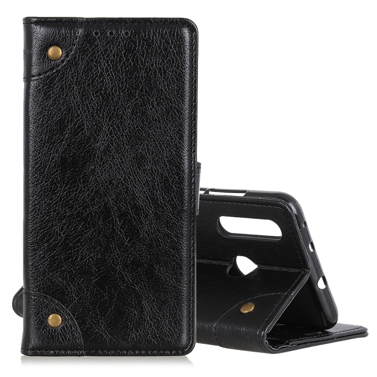 Copper Buckle Nappa Texture Crazy Horse Texture Horizontal Flip Leather Case for Galaxy M30/A40S, with Holder & Card Slots & Photo Frame