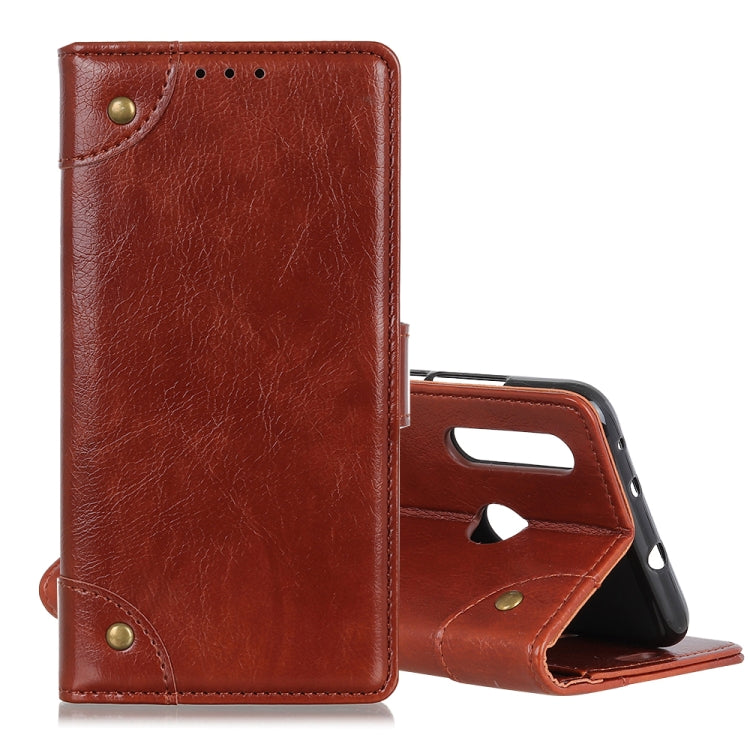 Copper Buckle Nappa Texture Crazy Horse Texture Horizontal Flip Leather Case for Galaxy M30/A40S, with Holder & Card Slots & Photo Frame