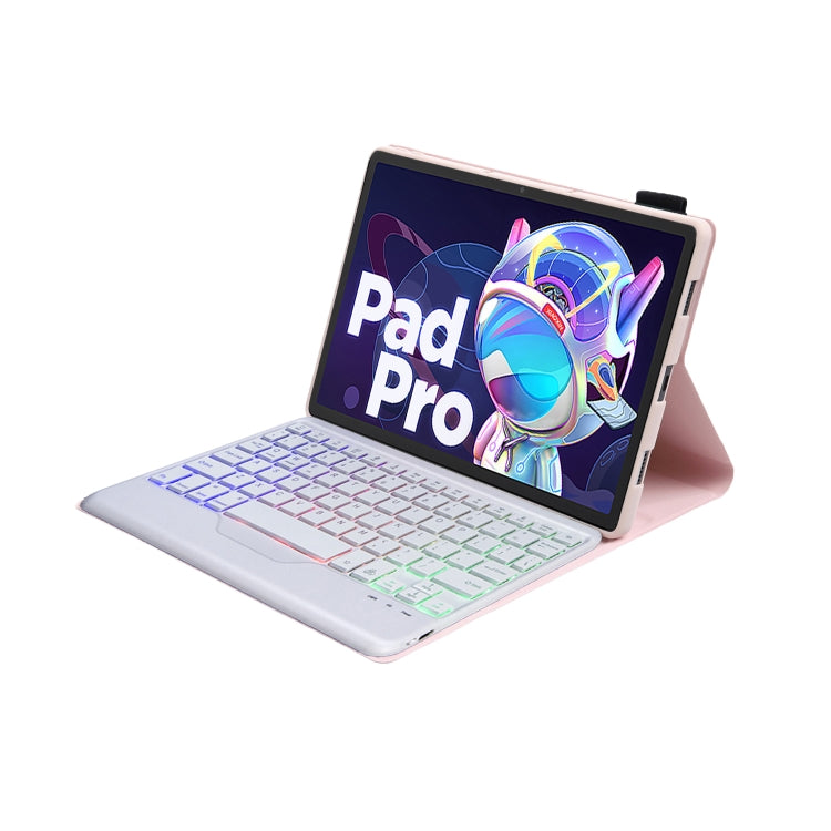 AM20-BS Lambskin Texture Ultra-thin Backlight Bluetooth Keyboard Leather Tablet Case For Lenovo Xiaoxin Pad 2022 10.6 inch/Tab M10 Plus 10.6 3rd Gen 2022