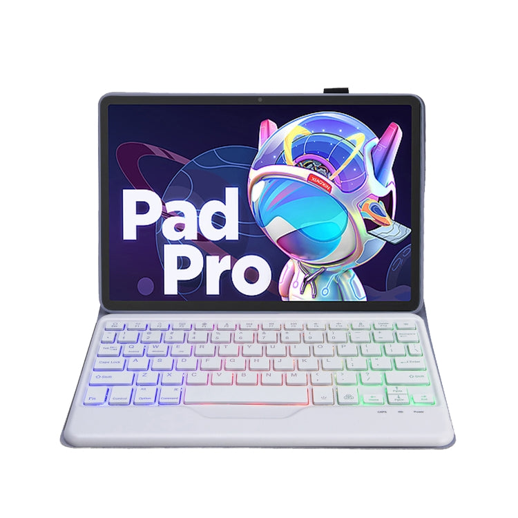 AM20-BS Lambskin Texture Ultra-thin Backlight Bluetooth Keyboard Leather Tablet Case For Lenovo Xiaoxin Pad 2022 10.6 inch/Tab M10 Plus 10.6 3rd Gen 2022