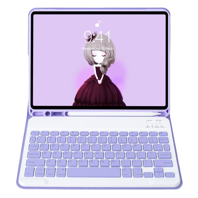 For iPad 11 2025 / 10th Gen 10.9 2022 A10B Lambskin Texture Ultra-thin Bluetooth Keyboard Leather Tablet Case with Pen Slot