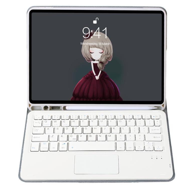 For iPad 11 2025 / 10th Gen 10.9 2022 A10B-A Lambskin Texture Bluetooth Touch Keyboard Leather Tablet Case with Pen Slot