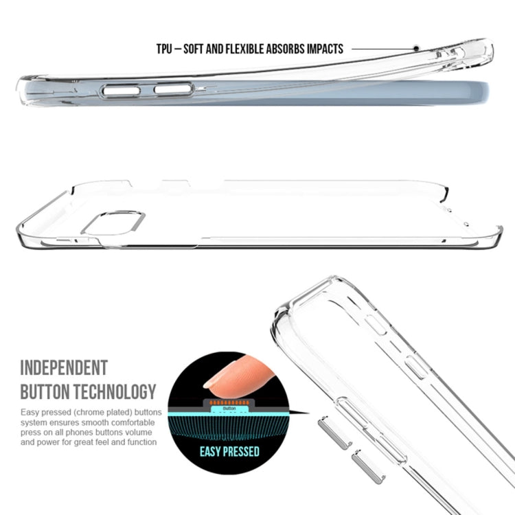 For Galaxy A5 (2017) PC + TPU Chrome Plated Press Button Transparent Protective Back Cover Case(Transparent)