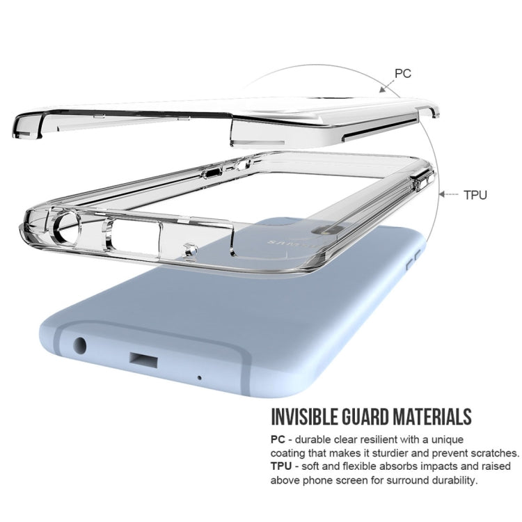 For Galaxy J5 (2017) (EU Version) PC + TPU Chrome Plated Press Button Transparent Protective Back Cover Case(Transparent)