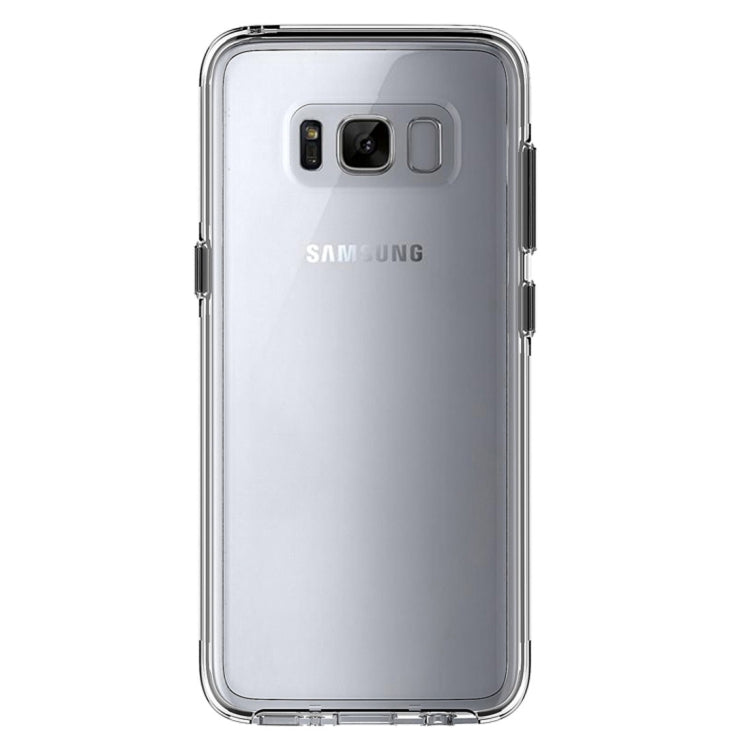 For Galaxy S8 PC + TPU Chrome Plated Press Button Transparent Protective Back Cover Case(Transparent)
