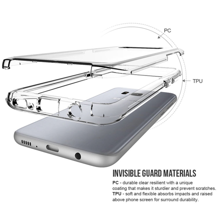 For Galaxy S8 PC + TPU Chrome Plated Press Button Transparent Protective Back Cover Case(Transparent)