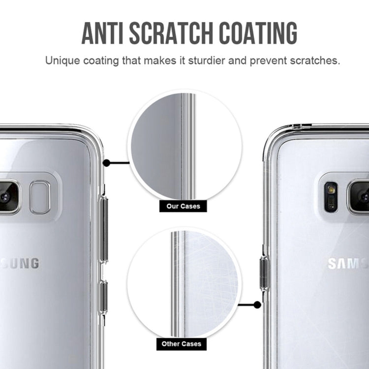 For Galaxy S8+ / G955 PC + TPU Chrome Plated Press Button Transparent Protective Back Cover Case(Transparent)