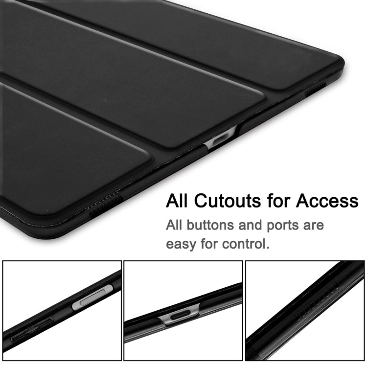 Plain Weave Texture Translucent Leather Case for Galaxy Tab S5e 10.5 T720 / T725, with 3-folding Holder & Sleep / Wake-up Function