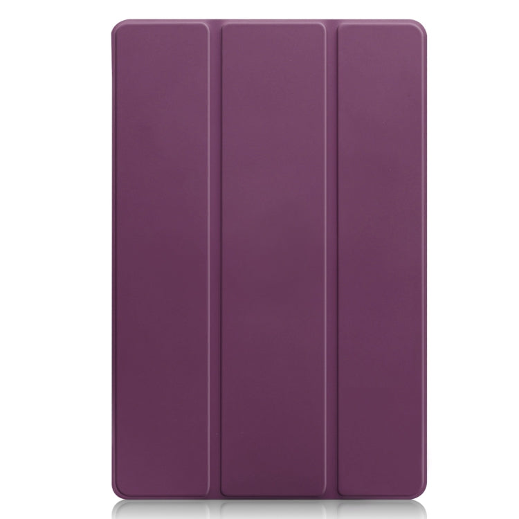 Plain Weave Texture Translucent Leather Case for Galaxy Tab S5e 10.5 T720 / T725, with 3-folding Holder & Sleep / Wake-up Function