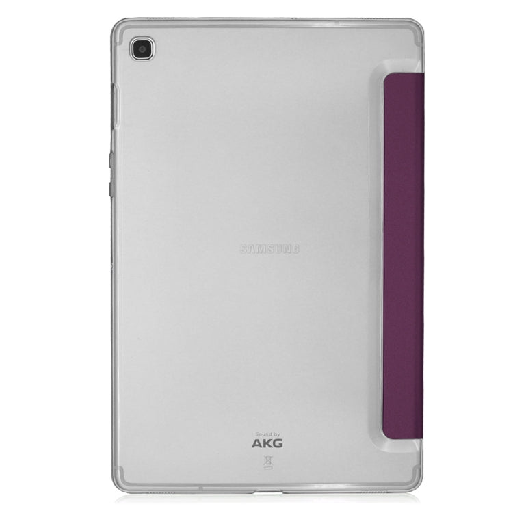Plain Weave Texture Translucent Leather Case for Galaxy Tab S5e 10.5 T720 / T725, with 3-folding Holder & Sleep / Wake-up Function