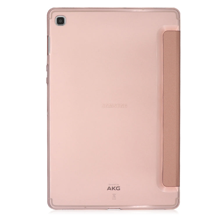 Plain Weave Texture Translucent Leather Case for Galaxy Tab S5e 10.5 T720 / T725, with 3-folding Holder & Sleep / Wake-up Function