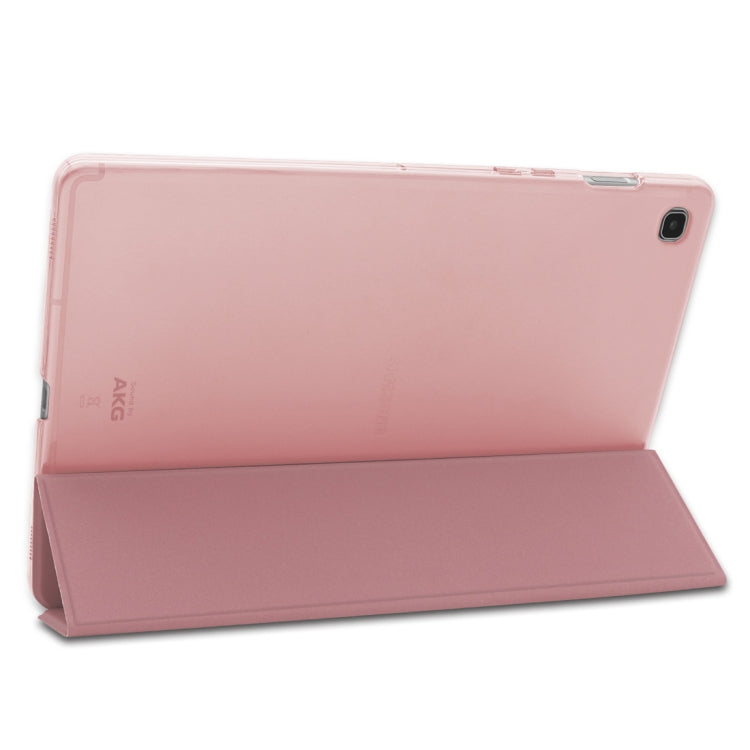 Plain Weave Texture Translucent Leather Case for Galaxy Tab S5e 10.5 T720 / T725, with 3-folding Holder & Sleep / Wake-up Function