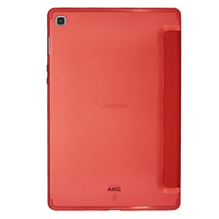 Plain Weave Texture Translucent Leather Case for Galaxy Tab S5e 10.5 T720 / T725, with 3-folding Holder & Sleep / Wake-up Function