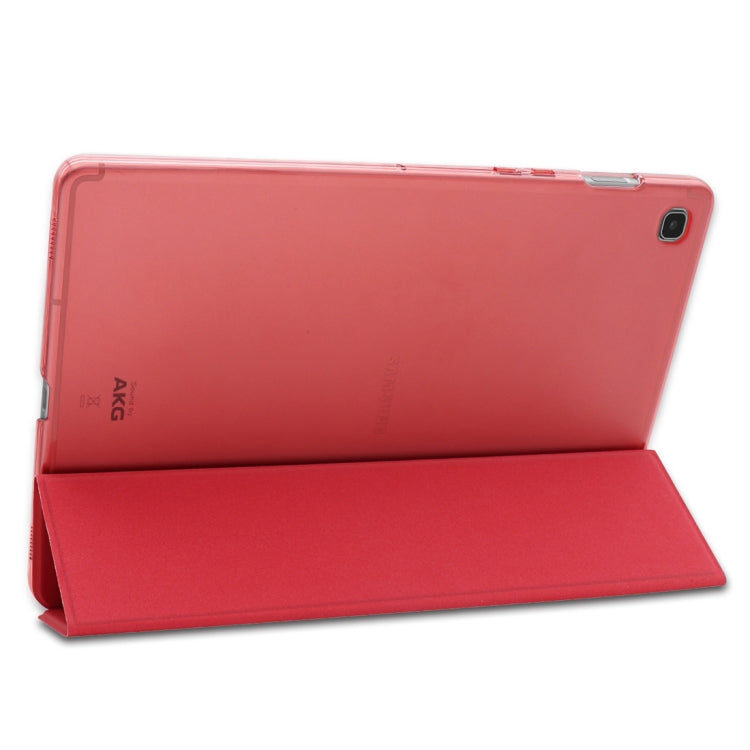 Plain Weave Texture Translucent Leather Case for Galaxy Tab S5e 10.5 T720 / T725, with 3-folding Holder & Sleep / Wake-up Function
