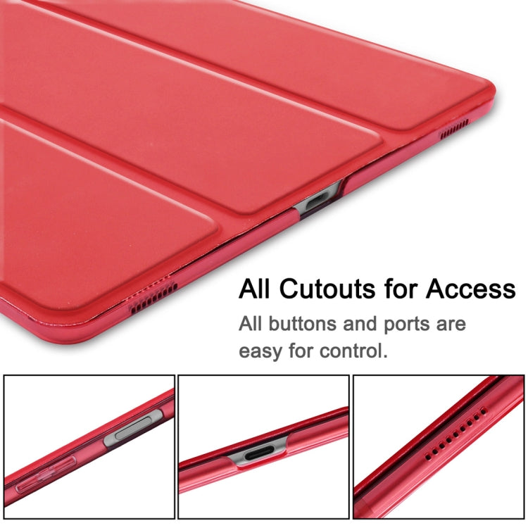 Plain Weave Texture Translucent Leather Case for Galaxy Tab S5e 10.5 T720 / T725, with 3-folding Holder & Sleep / Wake-up Function