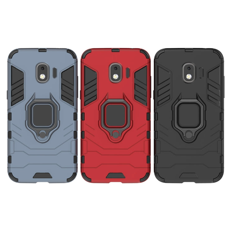 PC + TPU Shockproof Protective Case with Magnetic Ring Holder for Galaxy J2 Pro (2018)(Red)