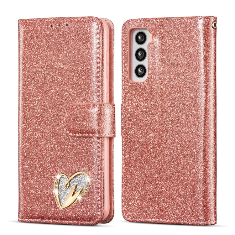 For Samsung Galaxy S21+ 5G Glitter Powder Love Leather Phone Case