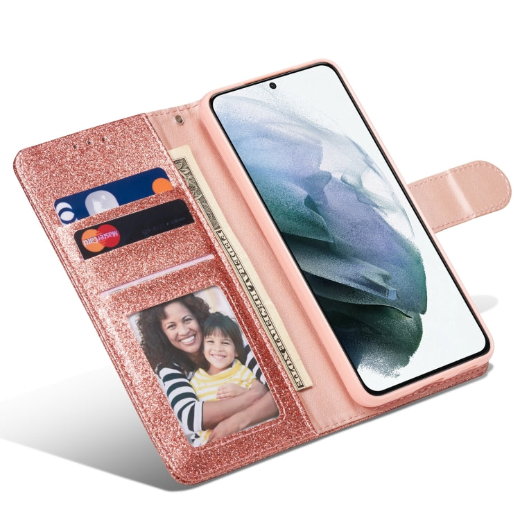For Samsung Galaxy S21+ 5G Glitter Powder Love Leather Phone Case