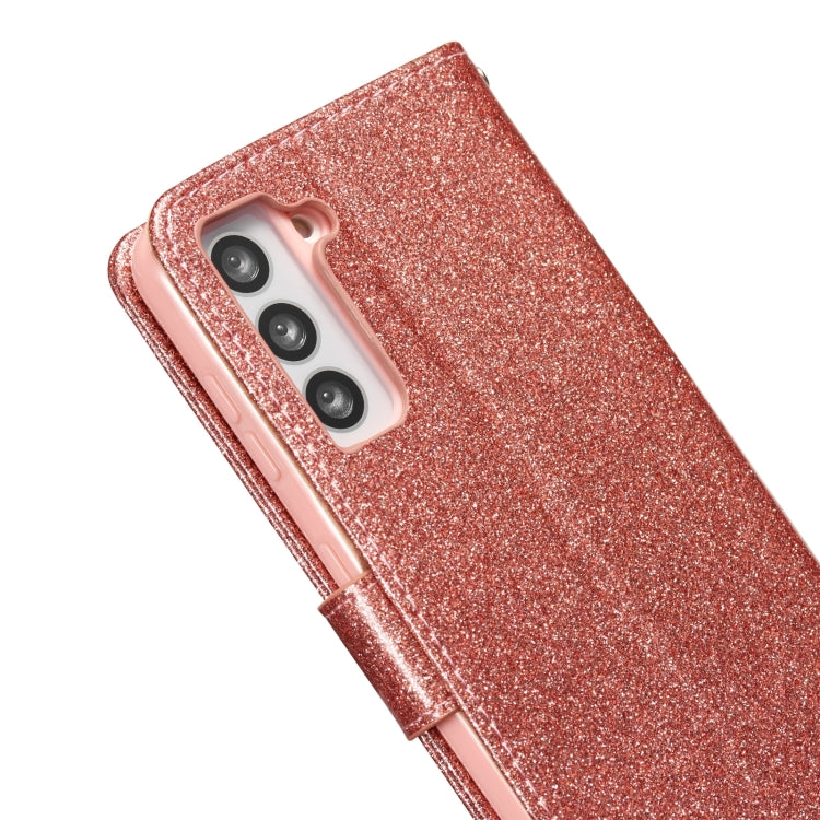 For Samsung Galaxy S21+ 5G Glitter Powder Love Leather Phone Case