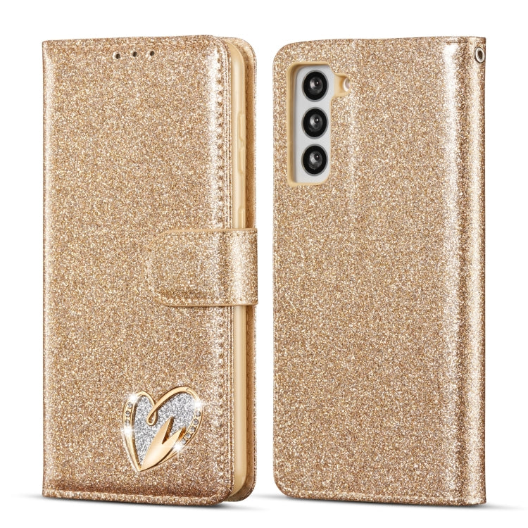 For Samsung Galaxy S21+ 5G Glitter Powder Love Leather Phone Case