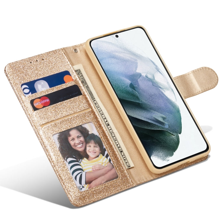 For Samsung Galaxy S21+ 5G Glitter Powder Love Leather Phone Case