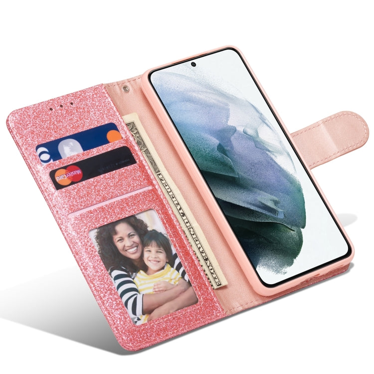 For Samsung Galaxy S21+ 5G Glitter Powder Love Leather Phone Case