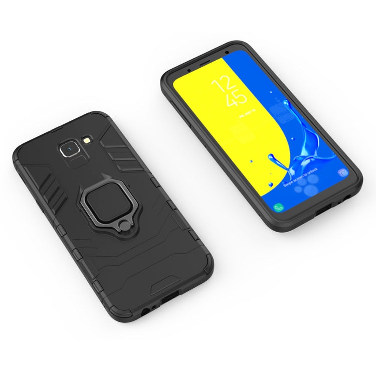 PC + TPU Shockproof Protective Case with Magnetic Ring Holder for Galaxy J6 (2018)
