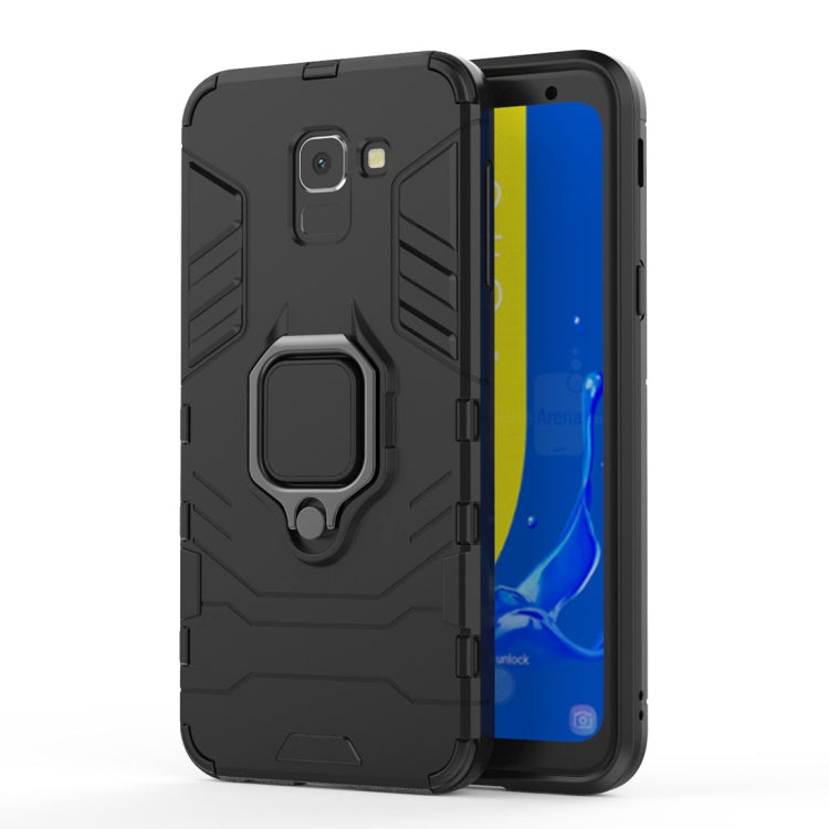 PC + TPU Shockproof Protective Case with Magnetic Ring Holder for Galaxy J6 (2018)