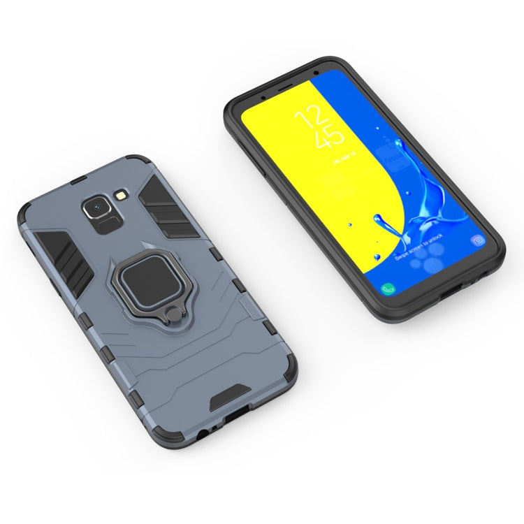 PC + TPU Shockproof Protective Case with Magnetic Ring Holder for Galaxy J6 (2018)