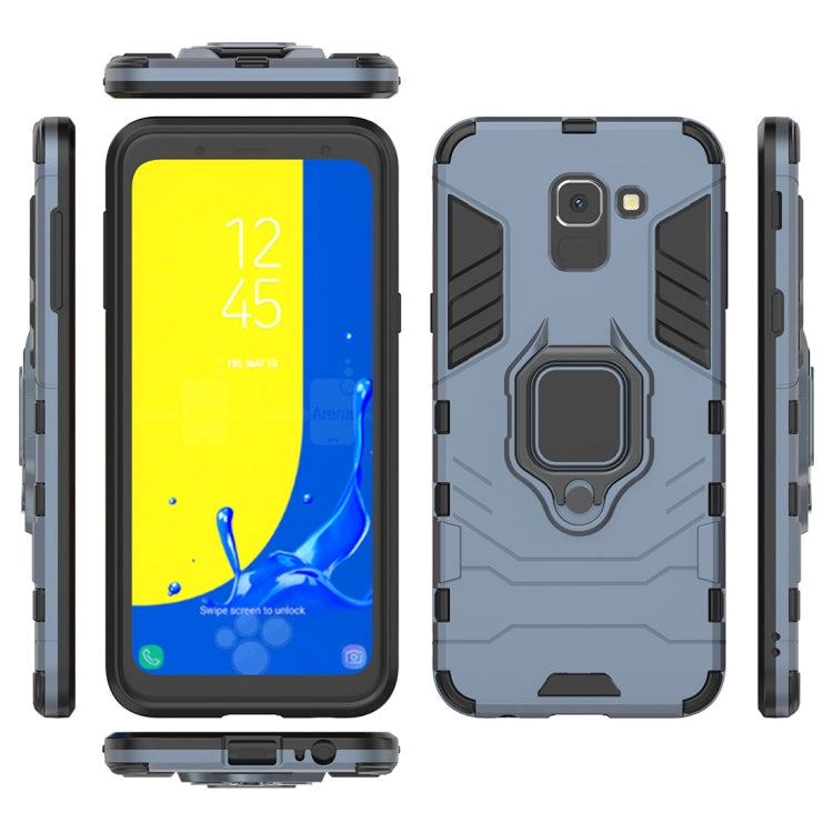 PC + TPU Shockproof Protective Case with Magnetic Ring Holder for Galaxy J6 (2018)