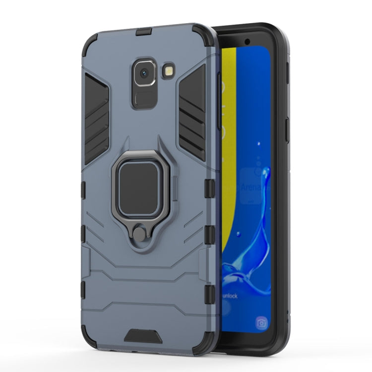 PC + TPU Shockproof Protective Case with Magnetic Ring Holder for Galaxy J6 (2018)