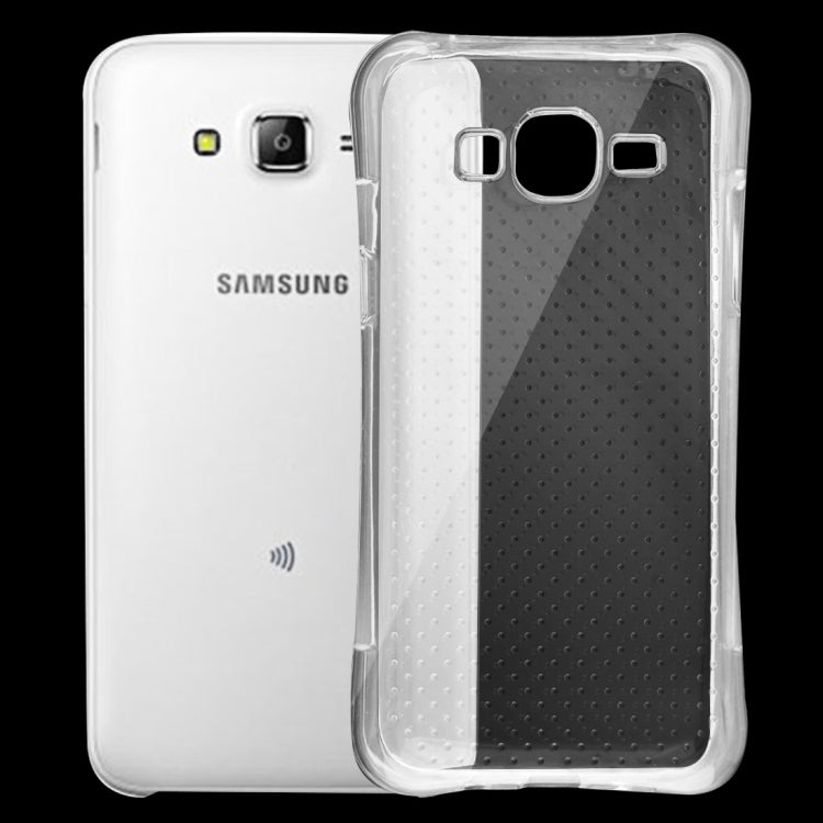 For Galaxy J5 / J500 Shock-resistant Cushion TPU Protective Case(Transparent)