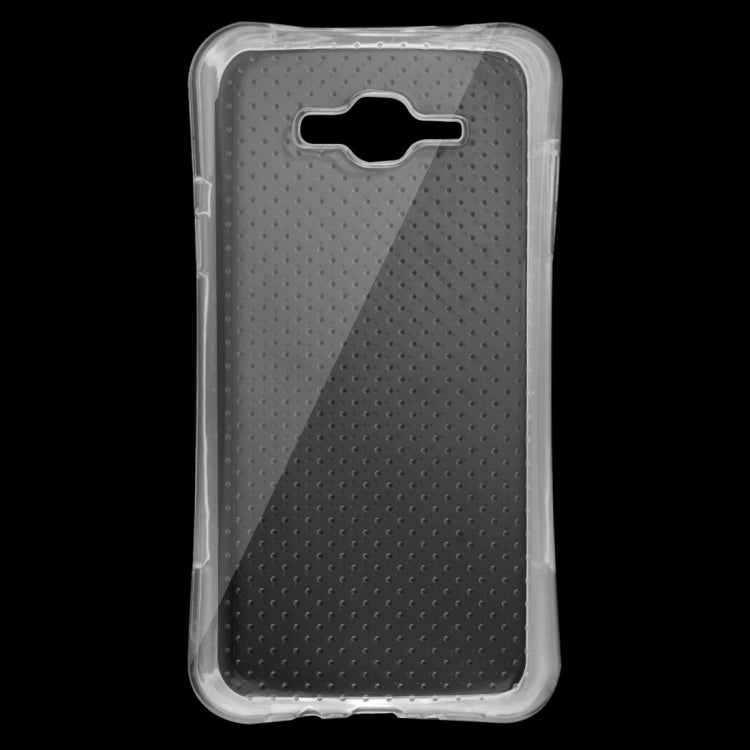 For Galaxy J7 / J700 Shock-resistant Cushion TPU Protective Case(Transparent)