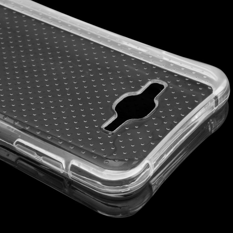 For Galaxy J7 / J700 Shock-resistant Cushion TPU Protective Case(Transparent)