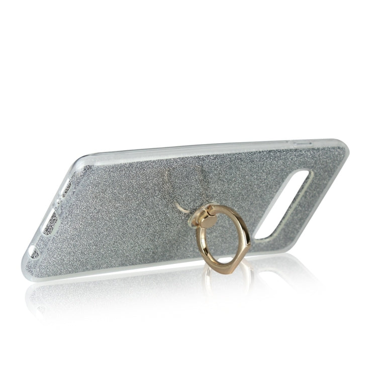 Glittery Powder Shockproof TPU Protective Case for Galaxy S10 Plus, with 360 Degree Rotation Ring Holder