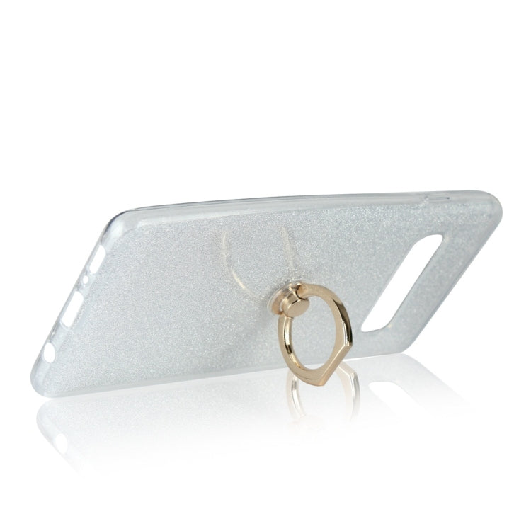Glittery Powder Shockproof TPU Protective Case for Galaxy S10 Plus, with 360 Degree Rotation Ring Holder